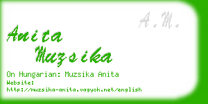 anita muzsika business card